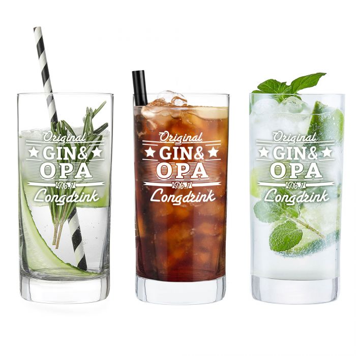 Cocktailglas mit Gravur für Opa - Gin