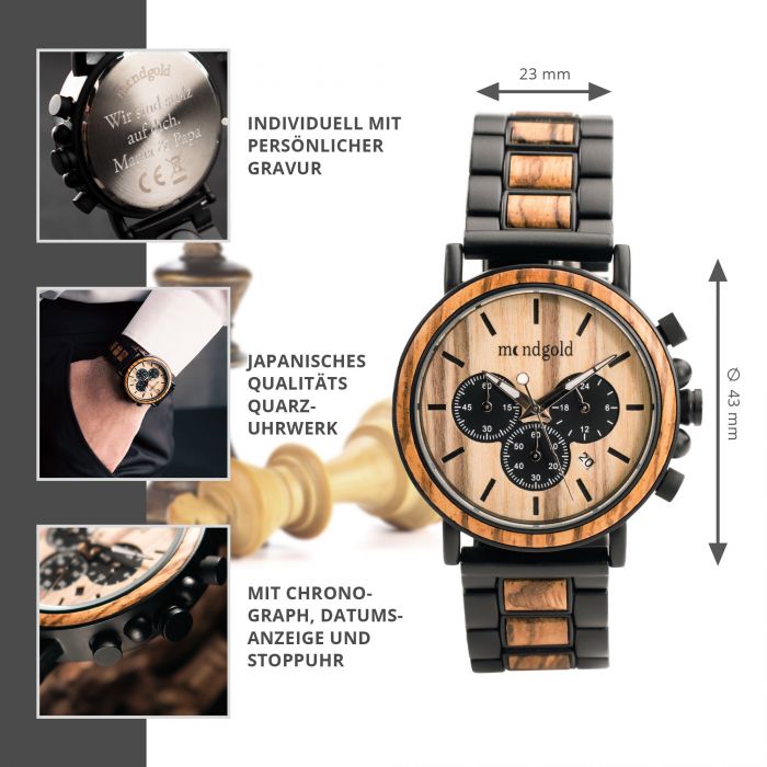 Personalisierte Chronograph Armbanduhr