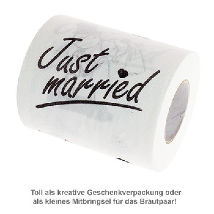 Just Married Toilettenpapier - Lustiges Hochzeitsgeschenk Im 2er Pack