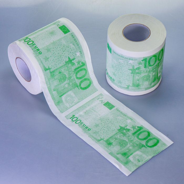 Geld Toilettenpapier - 100 Euro - 2er Set