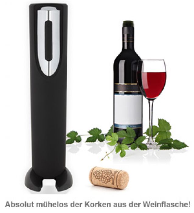 Ausgießer Bar Vakuum-Deckel automatischer Korkenzieher aus ABS-Material schwarz Aygo Elektrisches Geschenk-Set mit Teigschneider für Wein für Restaurant Professioneller Flaschenöffner 