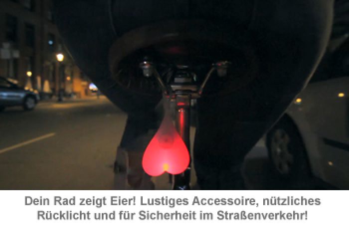 Bike Balls lustige LED Fahrradbeleuchtung Rücklicht als Eier