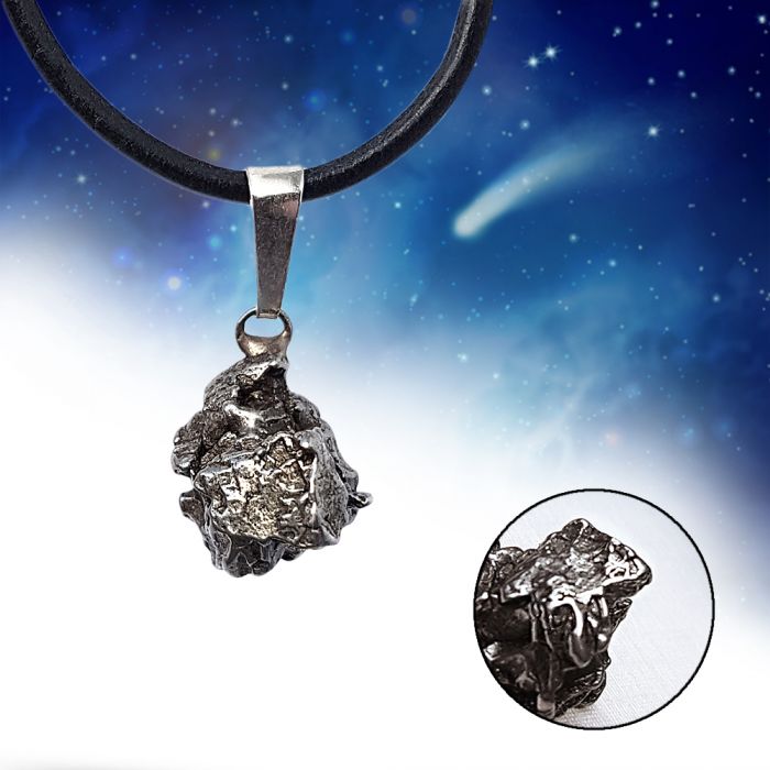 Pendentif météorite ferreuse - véritable bijou des étoiles