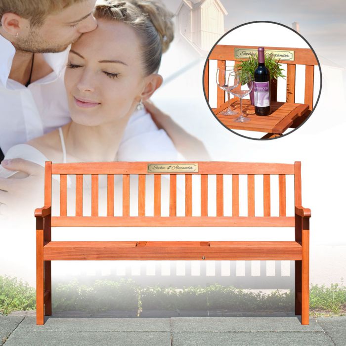 Hochzeitsbank - personalisiert - romantisches Geschenk für Brautpaare
