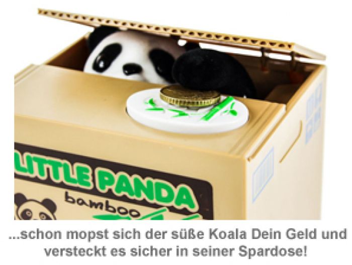 Elektronische Spardose Gelddose Sparbüchse Panda  Stiehlt Münzen Sparschwein DE