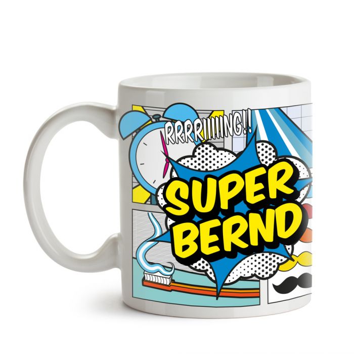 Personalisierte Comic Tasse Super Mann