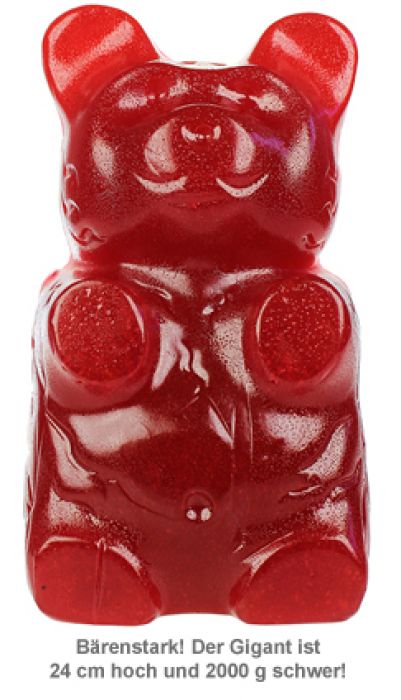 Riesen Gummibär - 2kg Gigant - Weltgrößter Cherry Gummibär