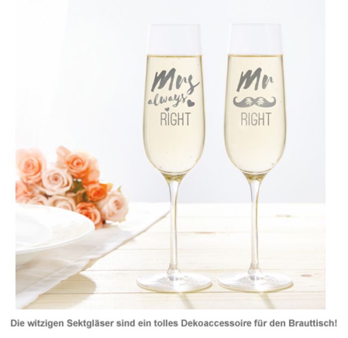 Sektgläser - Mr and Mrs Right
