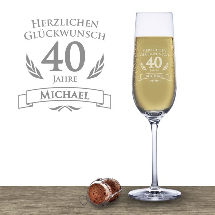 Flûte à champagne pour le 40e anniversaire