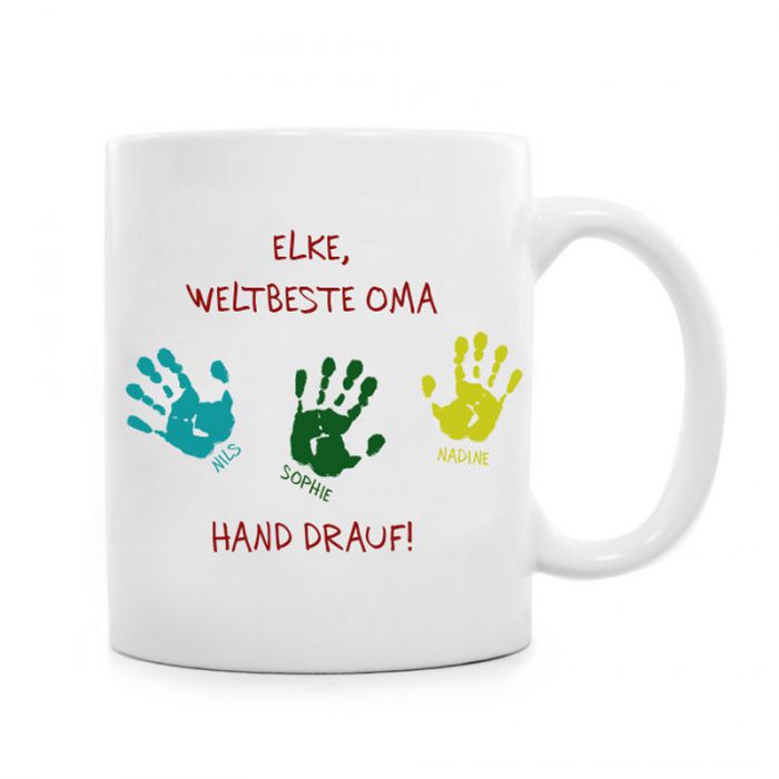 Tasse für Oma - Hand drauf