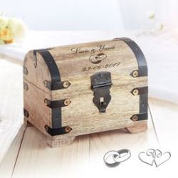 Coffre au tr�sor en bois - cadeau mariage