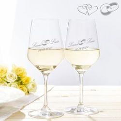 Verres � vin blanc pour le mariage 