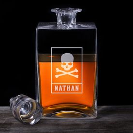 Carafe � whisky deluxe - avec gravure de t�te de mort