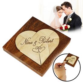 Mini Holz Puzzle - Herz zur Hochzeit
