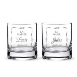 Verres � whisky pour le mariage - Couple de mari�s 