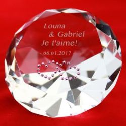 Diamant d�amour avec gravure 
