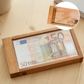 Bo�te cadeau d�argent magique avec gravure � silhouette 