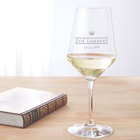 Verre � vin blanc avec gravure � Royal