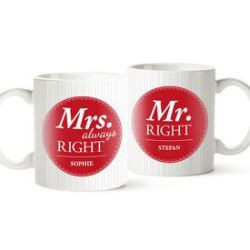 Set de tasses personnalis�es � Mr and Mrs Right