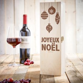 Noble caisse � vin - avec gravure de No�l