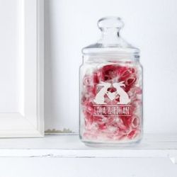 Bonbonni�re avec gravure � Couple de Lapins