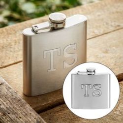 Flasque avec gravure � avec initiales XL