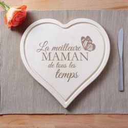 Coeur en bois grav� - La meilleure maman de tous les temps
