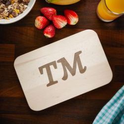 Planchette Petit-d�jeuner grav�e � avec Initiales XL