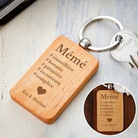Porte-cl grav  hashtag mamie