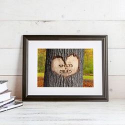 Tableau c�ur dans l�arbre sur fond d�automne � personnalis� 