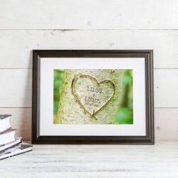 Tableau c�ur dans l�arbre sur fond printanier � personnalis� 