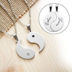 Set de pendentifs Yin et Yang pour couples - avec gravure