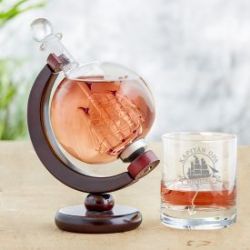 Set avec carafe globe et verre - Voilier pour Papi