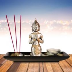 Set de d�coration Bouddha - avec bougies 