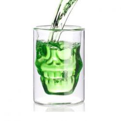 Verre � double paroi �  T�te de mort 