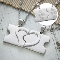 Colliers d'amiti� Best Friends - Pi�ces de puzzle grav�es