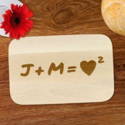 Planche � d�couper avec gravure - coeur au carr�