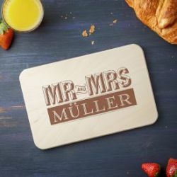 Planche � d�couper avec gravure - Mr and Mrs