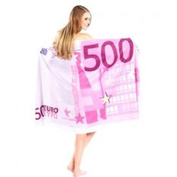 Serviette de bain billet de 500 euros