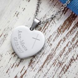 Pendentif c�ur grav� avec cha�ne - Confirmation