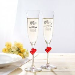Fl�tes � champagne c�urs - Mr and Mrs Right