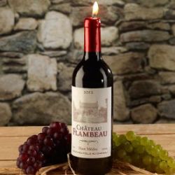 Bougie en forme de bouteille de vin 