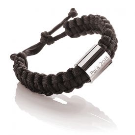 Bracelet grav� en paracorde � marron 