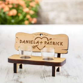 Banc � schnaps personnalis� pour couples 