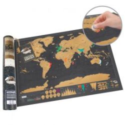 Mappemonde � gratter deluxe format voyage 