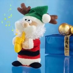 P�re no�l chantant avec saxophone