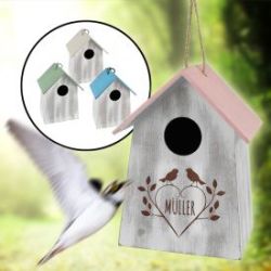Nichoir en bois avec gravure - quatre couleurs