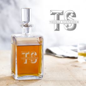 Carafe � whisky deluxe avec gravure - avec initiales XL