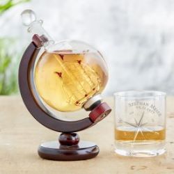 Set de whisky avec carafe globe et verre - Boussole
