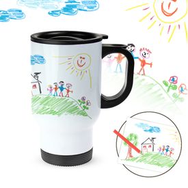 Tasse thermo personnalis�e avec photo � dessin d�enfant 